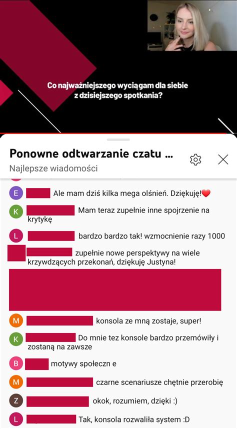 Nagranie Webinaru Jak Sobie Radzi Z Odrzuceniem I Krytyk Justyna