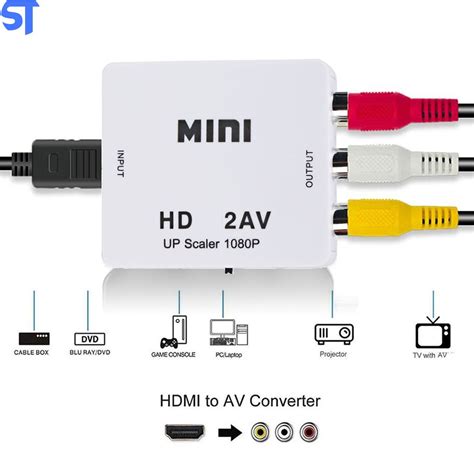 Mini Adaptador Conversor De Hdmi Para Video Composto 3rca Av Sobraltech