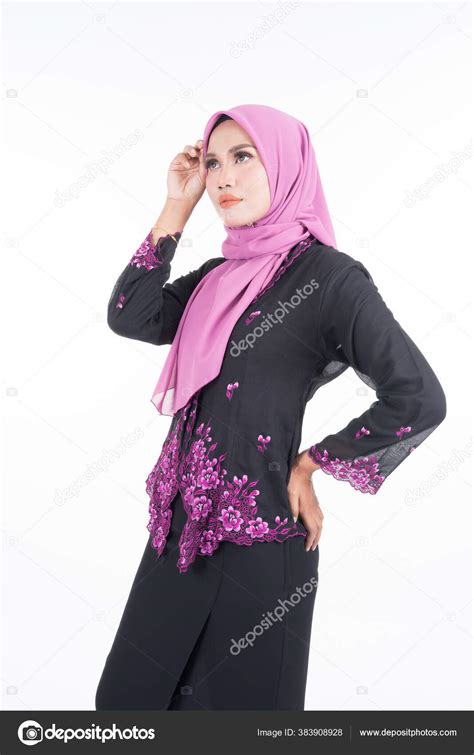 Beautiful Female Model Kebaya Hijab Modern Lifestyle Apparel Muslim