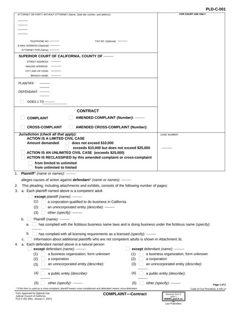 California Cross Complaint Doc Template PdfFiller