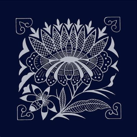 Premium Vector Chinese Miao Batik Phoenix Flower Grass Fish And