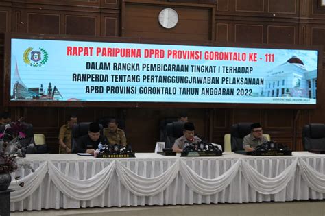 Tujuh Fraksi Deprov Menerima Ranperda Pertanggung Jawaban APBD 2022