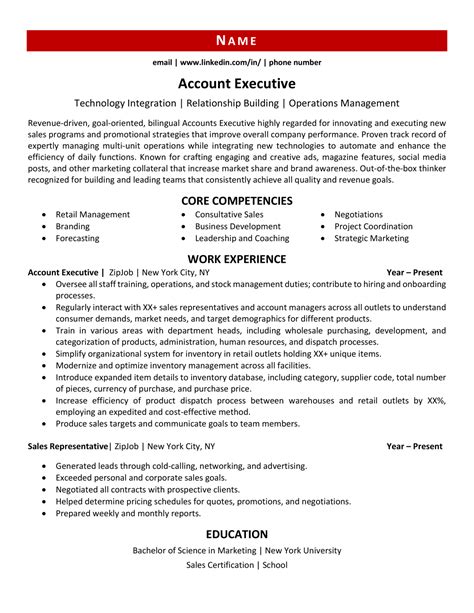 Account Executive Resume Example And 3 Expert Tips Zipjob