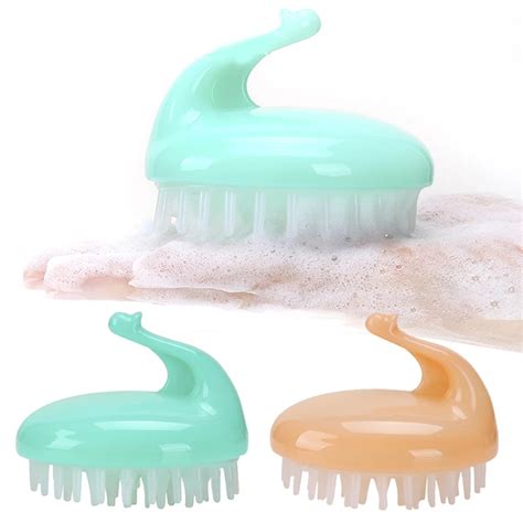 Pente Handheld Silicone Couro Cabeludo Shampoo Massagem Escova De