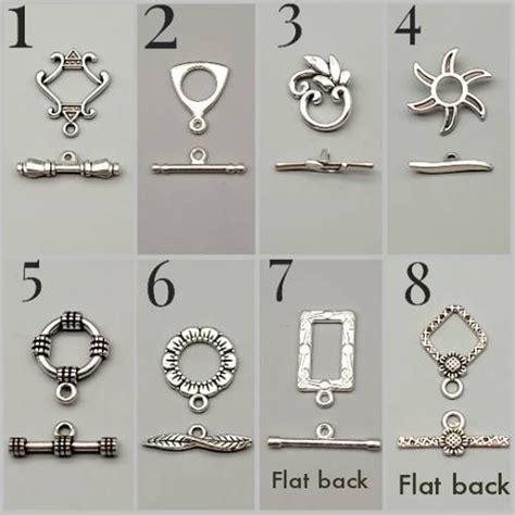 8 Styles of Toggle Clasps for Jewelry Making in Tones of Silver. 15 ...