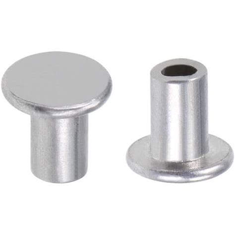 Lot De 100 Rivets Semi Tubulaires À Tête Plate En Aluminium Argenté 4