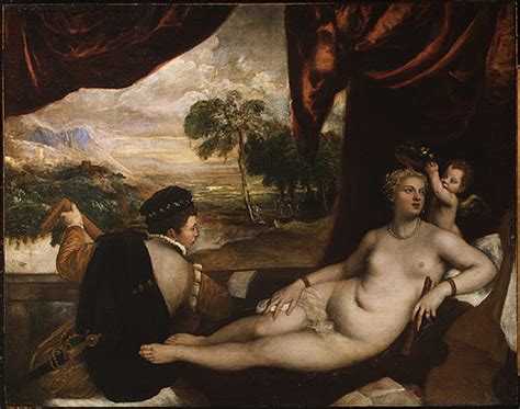 Venus And The Lute Player Ca 1565 Painting Titian And Workshop Oil