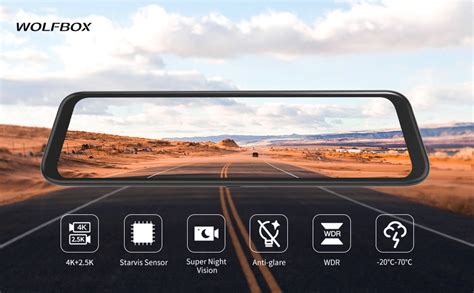 Wolfbox Rear View Mirror Camera K Mirror Dash Cam Front And Rear