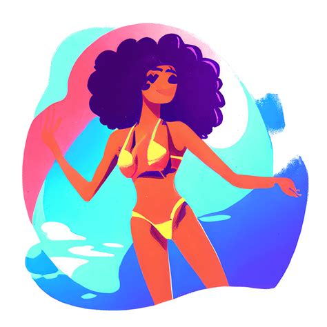 Afro Girl Full Body Bikini In Pixel Art Style · Creative Fabrica