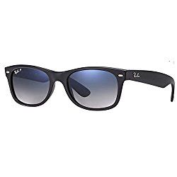 Ray-Ban rb2132 Unisex New Wayfarer Polarized Sunglasses, Matte Black ...