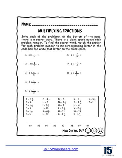 Multiplying Proper Fractions By Whole Number Worksheets Math