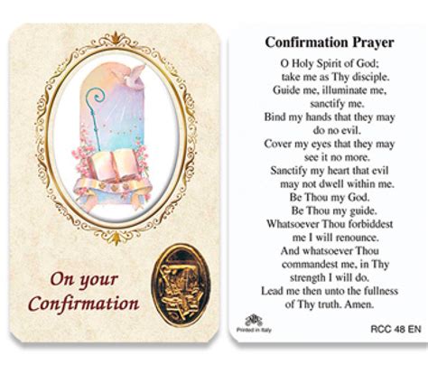 confirmation prayer card etsy