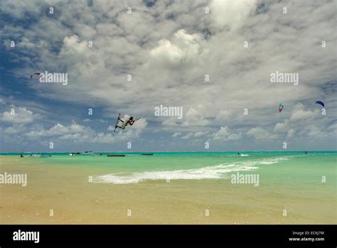 Mauritius Rodrigues Island Anse Enfer Mourouk Kitesurfers In Action