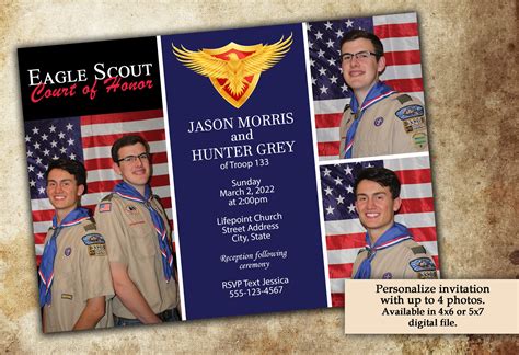 Eagle Scout Coh Invitation Boy Scout Invitation Eagle Scout Photo