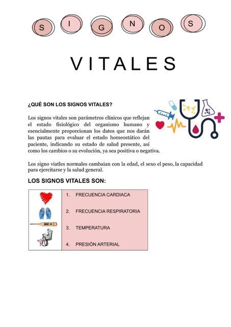 Signos Vitales Nursing Notes Udocz