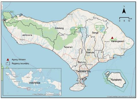 Map of Bali Island on OSM Basemap. | Download Scientific Diagram