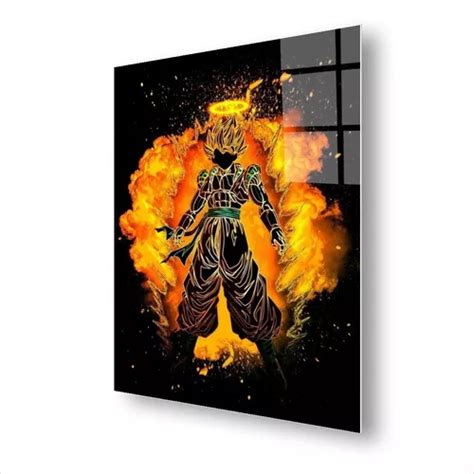 Cuadro Metalico Gogeta Fuego Rojo Dragon Ball Art Aluminio Meses Sin