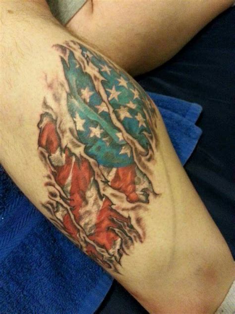 Bleed Red, white, and blue. 'Merican flag Tattoo by Sean Kiersztyn ...