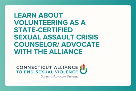 Learn About Volunteering As A State Certified Sexual Assault Crisis Counseloradvocate With The