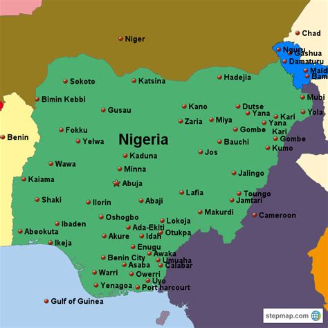 Stepmap Nigeria Africa Landkarte Für Nigeria