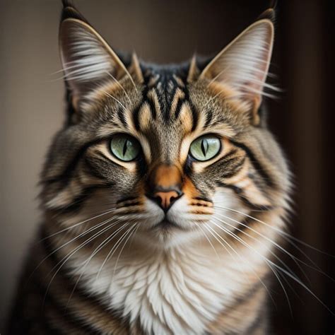 Un Gato Con Cara De Blanco Y Negro Y Ojos Verdes Foto Premium