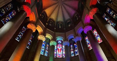 Cathedral Of St John The Divine Lights Up Columns For Pride Month