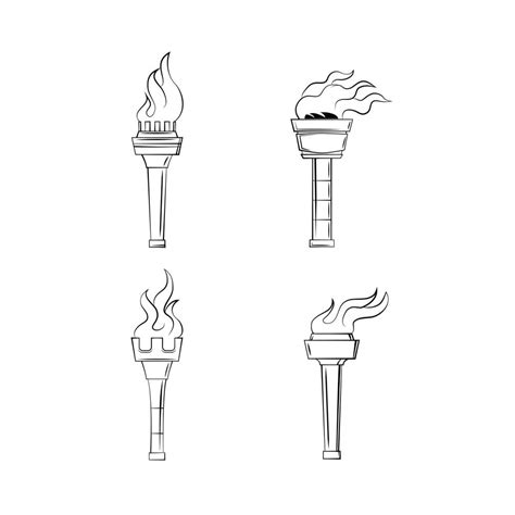 Torch symbol set collection 20122222 Vector Art at Vecteezy