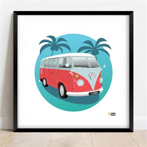 Retro Van Wall Art Kombi Van Printable Poster DIGITAL Etsy Australia