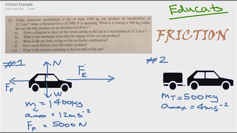 Dynamics Car Towing A Trailer Friction Example For Year Physics