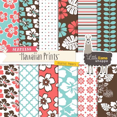 Hawaiian Digital Paper Etsy