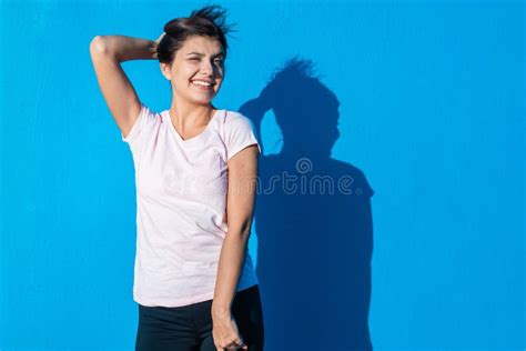 Beautiful Cheerful Young Girl Wearing Casual Clothes Standing Isolated