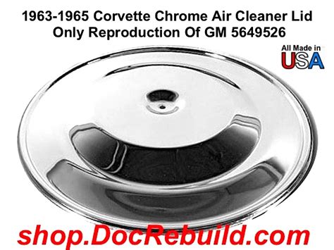 Corvette Chrome Air Cleaner Lid Only Reproduction Of Gm