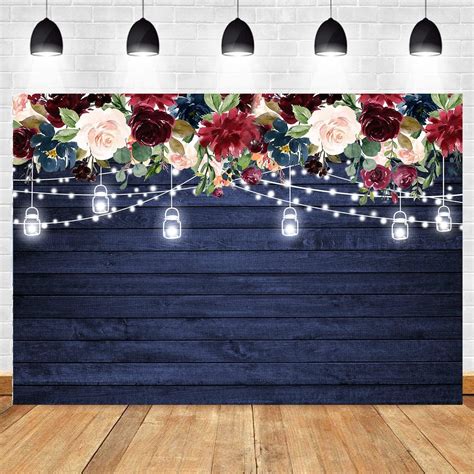 Amazon Withu Flower Wooden Backdrop Navy Wood Floral Studio