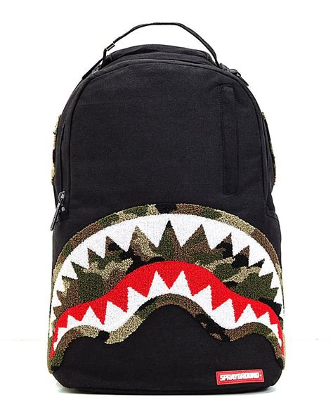 Sprayground Ghost Chenille Shark Backpack In Black For Men Lyst