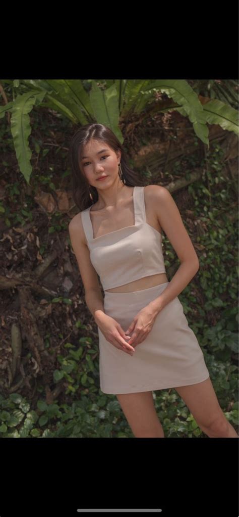 YHF HORIZONTAL SKIRT IN NUDE Women S Fashion Bottoms Skirts On Carousell