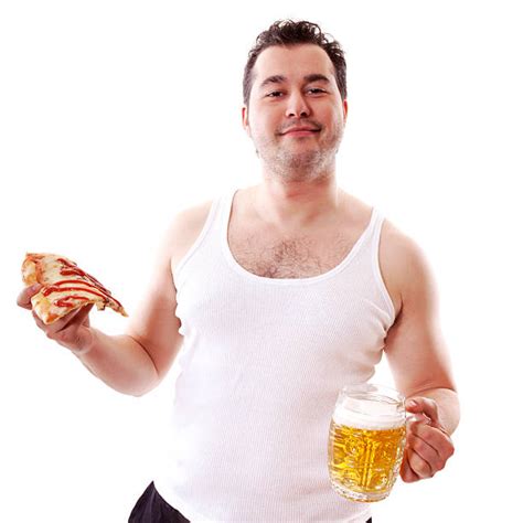 60 Fat Man Drinking Beer Eat Snack Pic Stock Photos Pictures