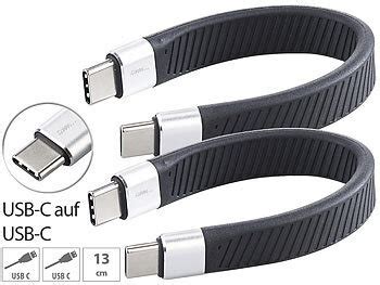 Callstel Kabel USBC 2er Set Kurze Flexible Lade Datenkabel USB C Auf