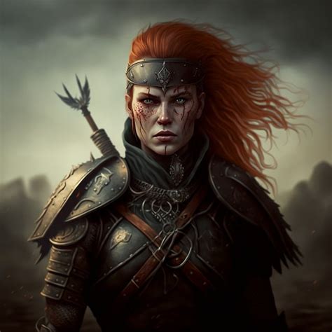 Download Red Haired Warrior, Red Sonja, Fantasy Woman. Royalty-Free ...