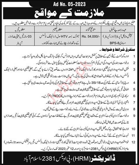 Public Sector Organization Jobs Job Advertisement Pakistan