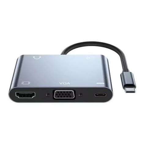 ADAPTADOR 4 K TIPO C 5 EM 1 PARA HDMI VGA AUDIO USB AUDIO