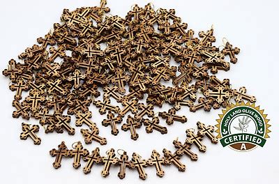 50 Pcs Olive Wood Crosses Cross Holy Land Jerusalem Hand Made Small