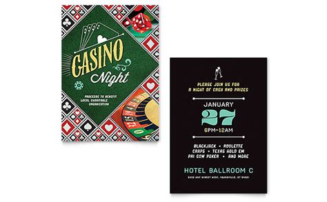 Casino Night Invitation Template Design