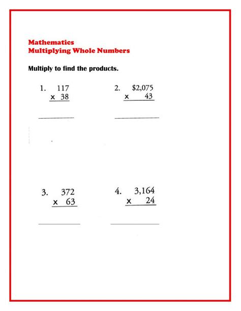 Multiplying Whole Numbers Live Worksheets Worksheets Library