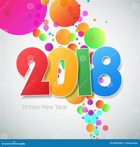 Happy New Year 2018 Greeting Card Stock Vector Illustration Of