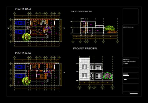 Casa Habitacion Niveles En Dwg Kb Librer A Cad