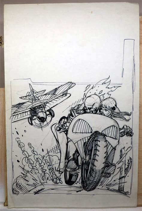 Gil Kane Original Art Ghost Rider 12 Cover Art Prelim Drawing 1975 16x10 5 Ebay