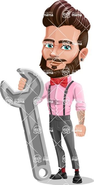 Man With Bow Tie Cartoon Vector Character Repair Graphicmama