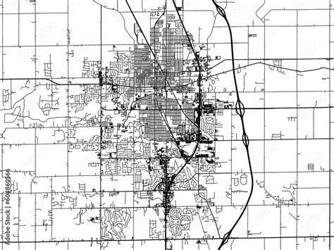 Road Map Of The City Of Kokomo Indiana In The United States Of America