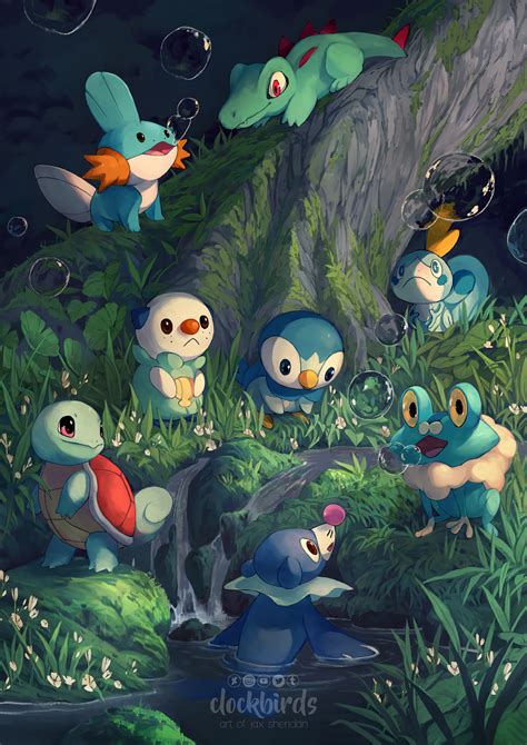 water starters by clockbirds on DeviantArt