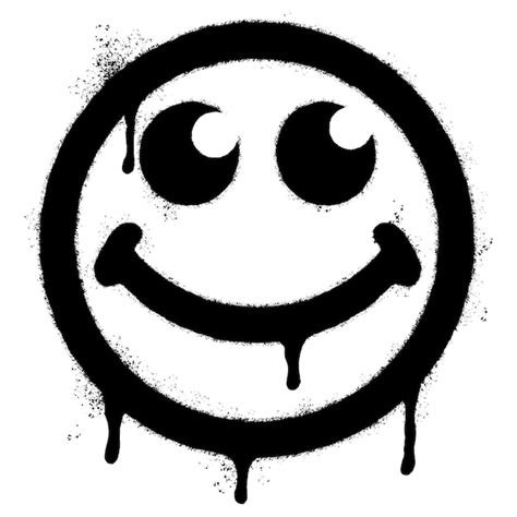 Premium Vector Spray Painted Graffiti Smiling Face Emoticon Isolated